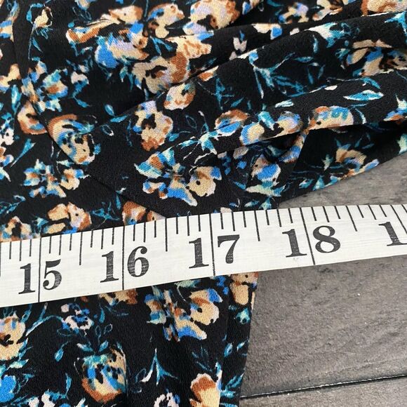 Free People Mini Dress‎ Womens Large Black Floral Long Sleeve Stretch Ladies - Picture 14 of 16